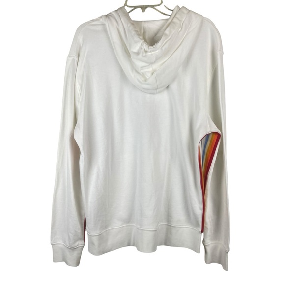 reNeu Earth Full Zip White Hoodie w/ Rainbow Under Arm & Down Side Size Large - Picture 3 of 11